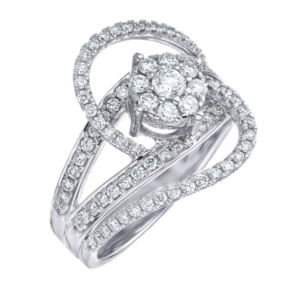 14k White Gold Ring Diamond 0.90 Ctw Ring