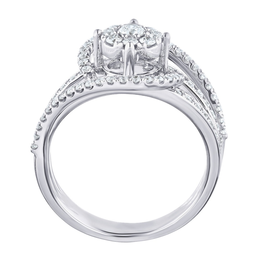14k White Gold Ring Diamond 0.90 Ctw Ring