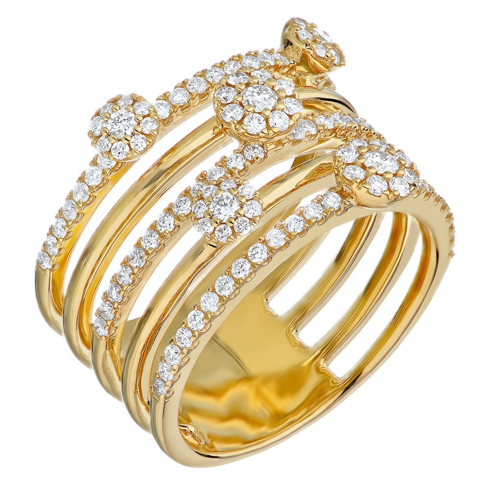 14k Yellow Gold Ring Diamond 0.75 Ctw Ring