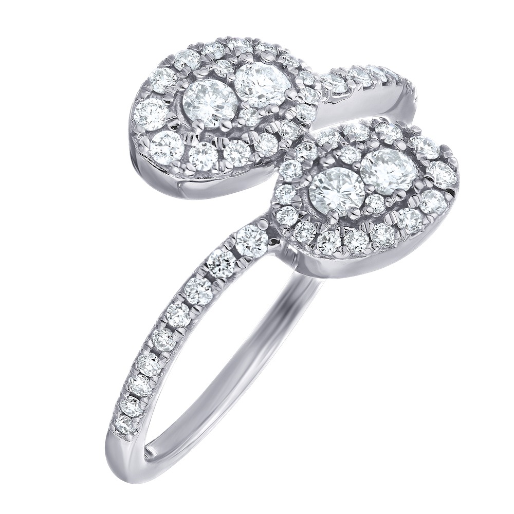 14k White Gold Ring Diamond Diamond Oval 0.50 Ctw Ring