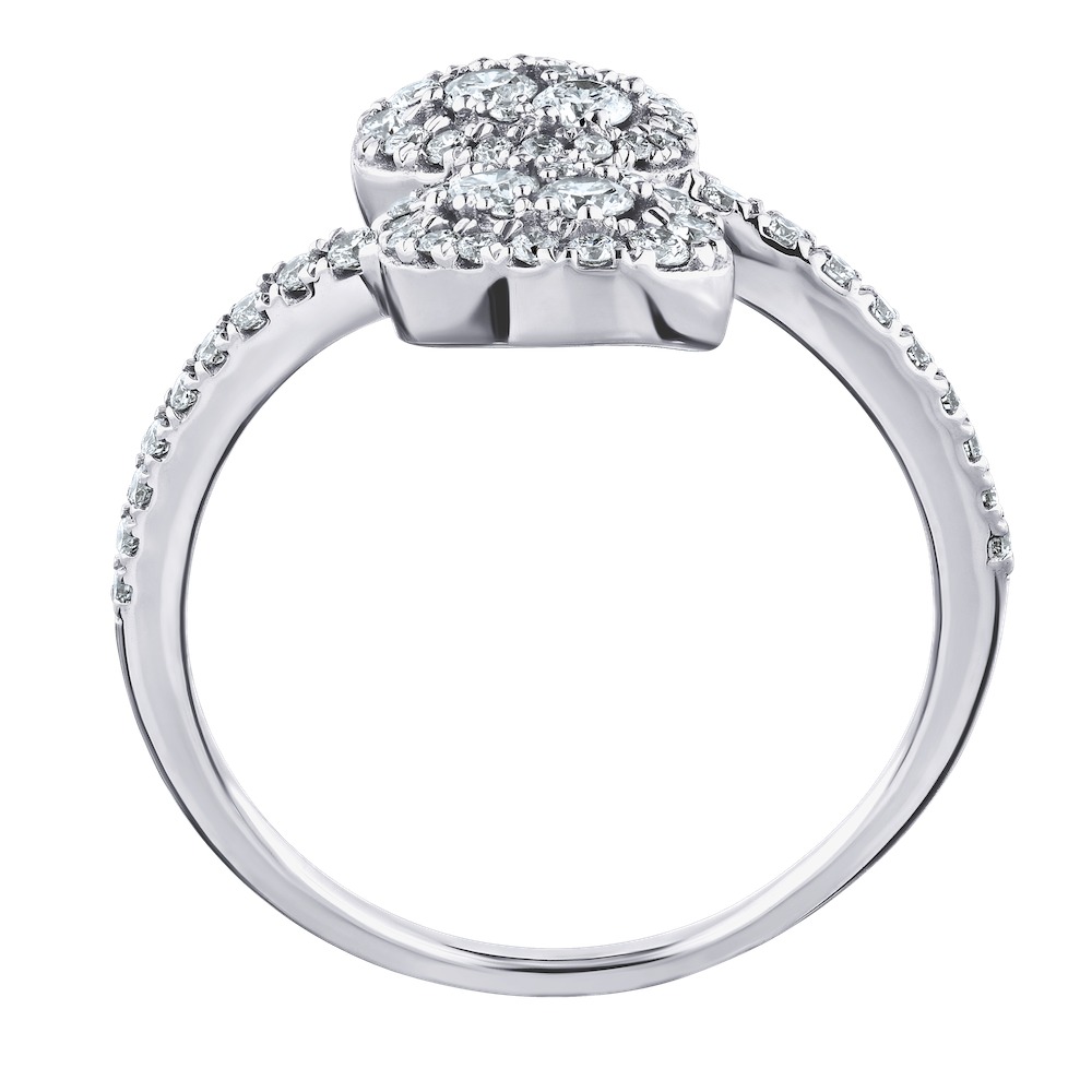 14k White Gold Ring Diamond Diamond Oval 0.50 Ctw Ring
