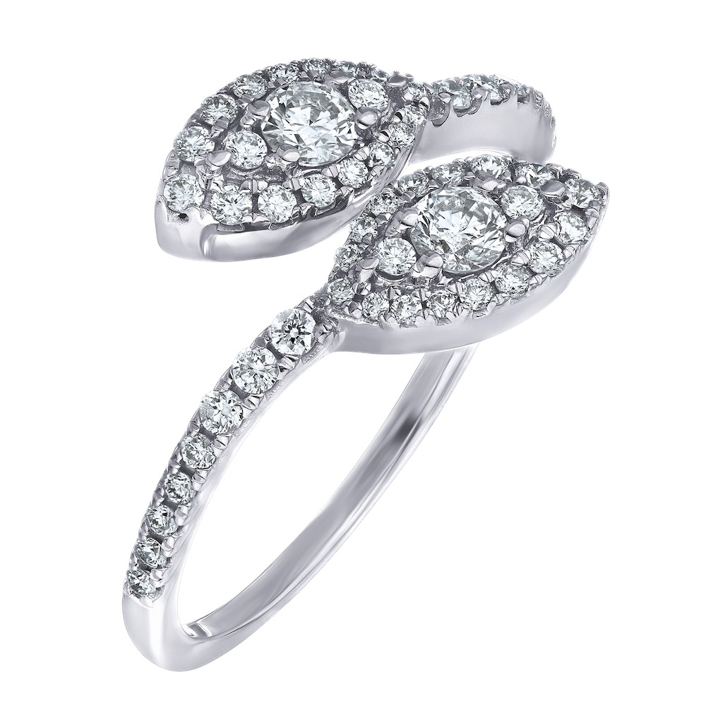 14k White Gold Ring Diamond Diamond Marquise 0.50 Ctw Ring