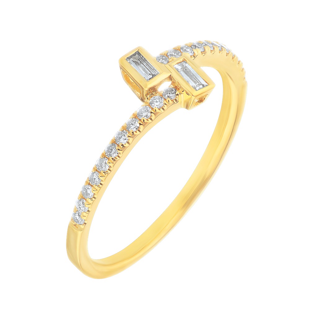 14k Yellow Gold Ring Diamond DiaBag 0.20 Ctw Ring