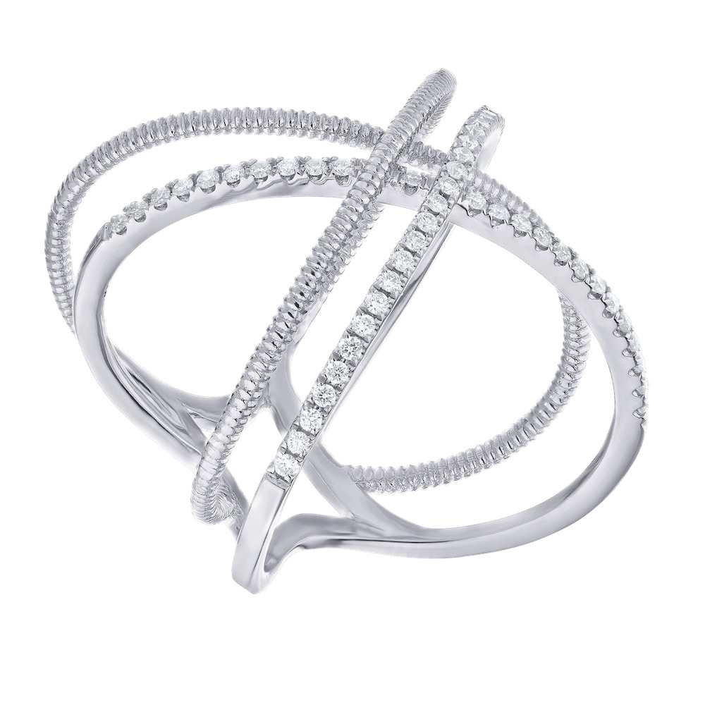 14k White Gold Ring Diamond 0.20 Ctw Ring