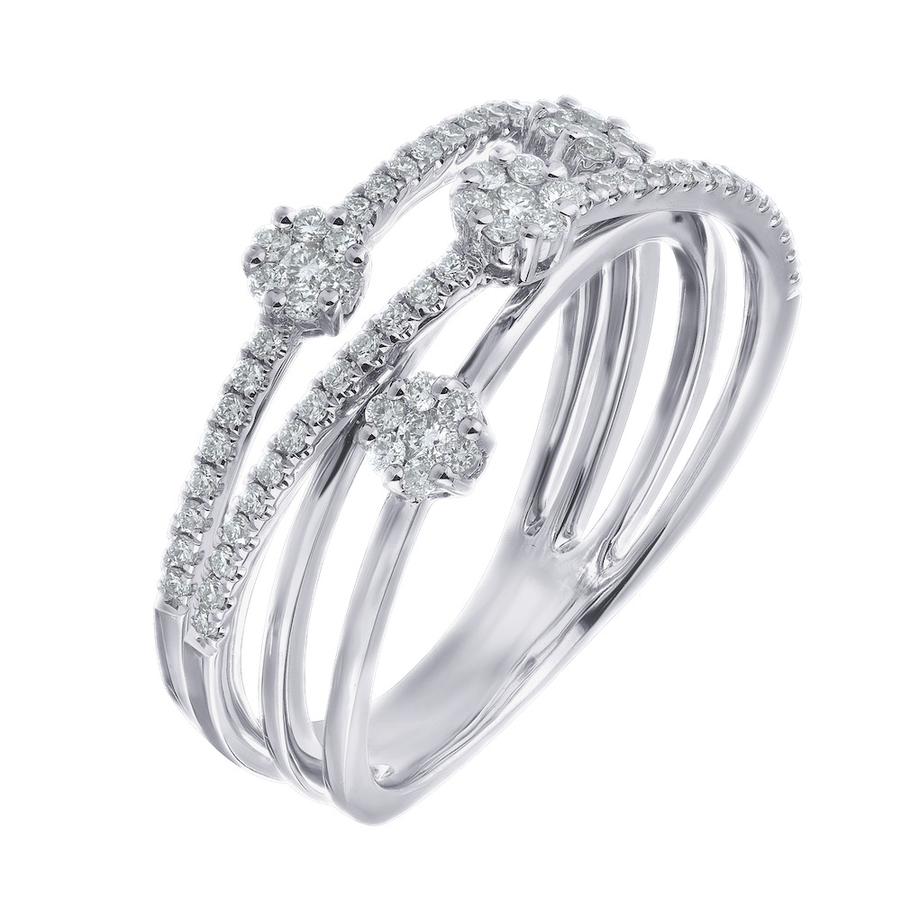 14k White Gold Ring Diamond 0.40 Ctw Ring