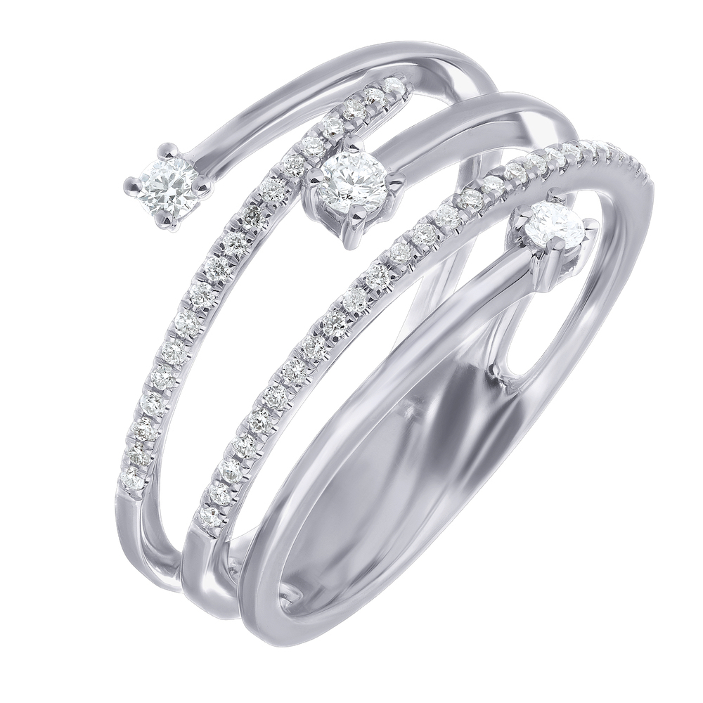 14k White Gold Ring Diamond 0.49 Ctw Ring