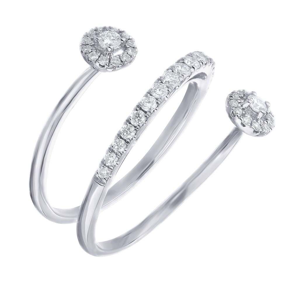 14k White Gold Ring Diamond 0.49 Ctw Ring