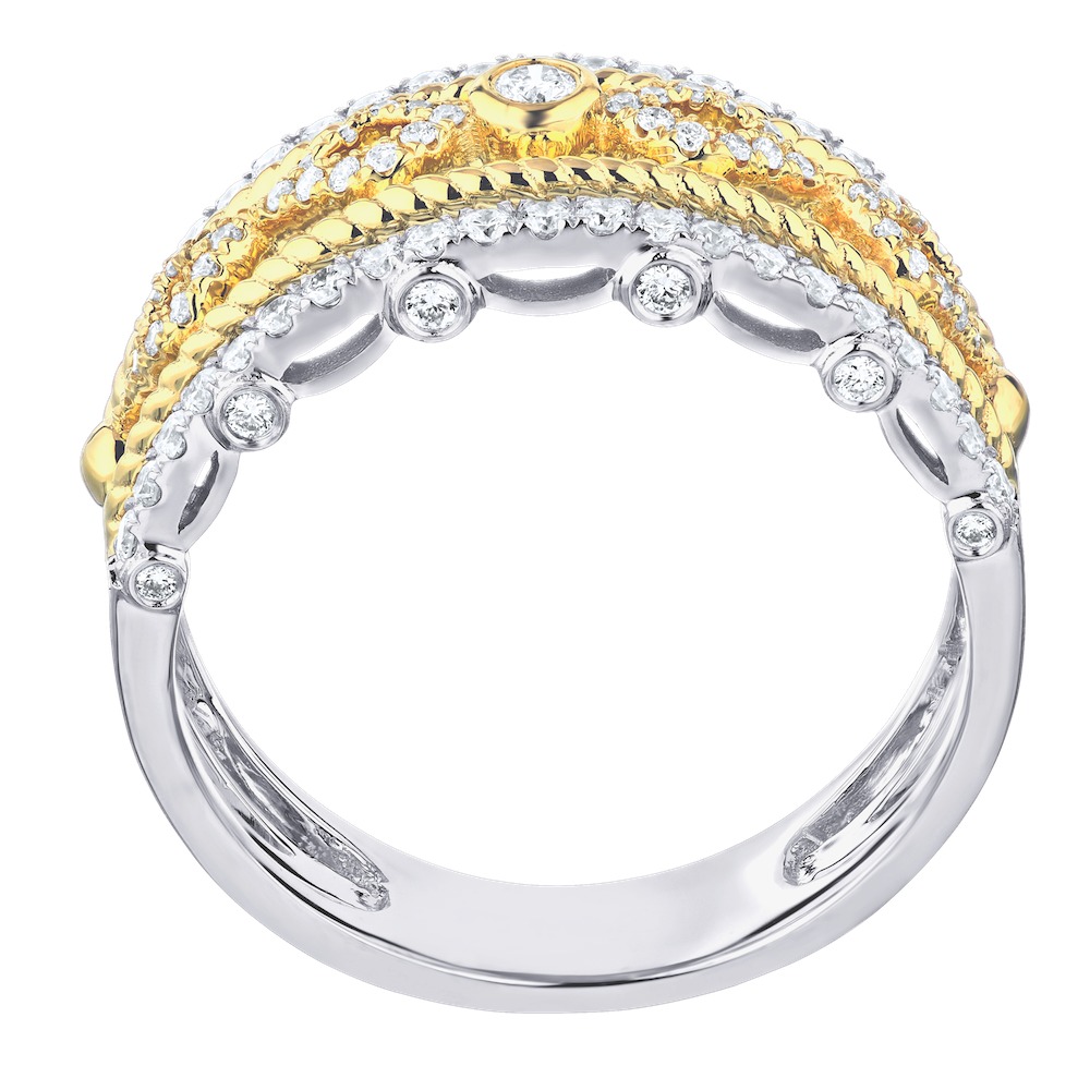 14k Two Tone Ring Diamond 0.50 Ctw Ring