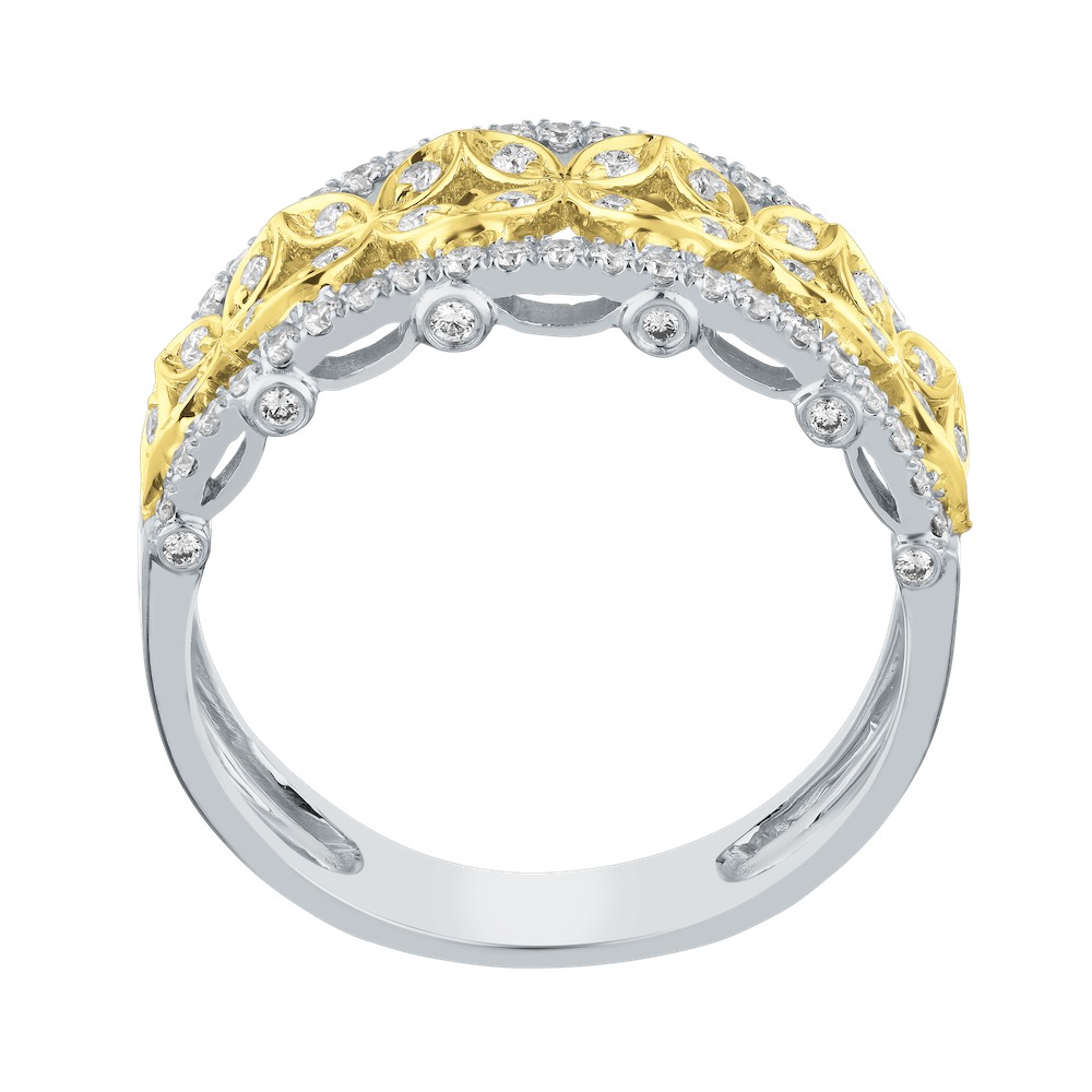 14k Two Tone Ring Diamond 0.40 Ctw Ring