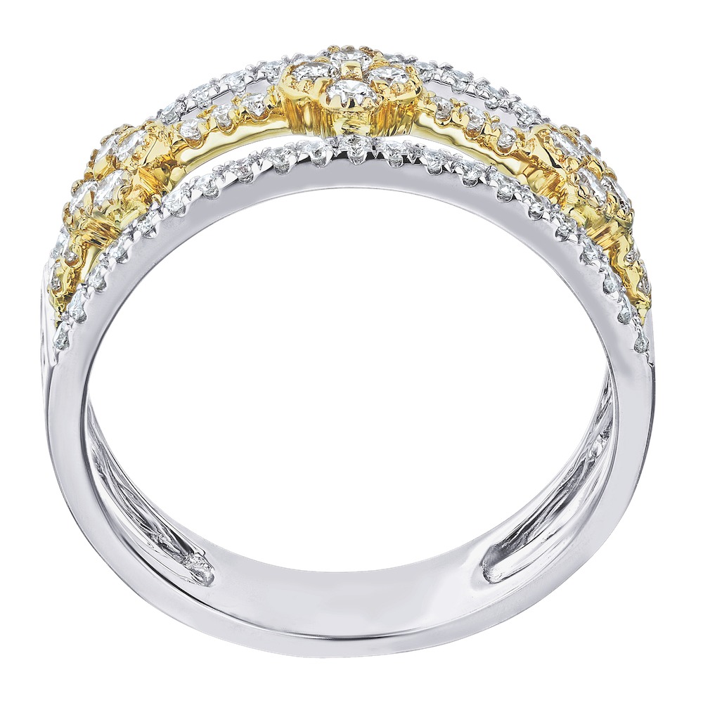 14k Two Tone Ring Diamond 0.50 Ctw Ring