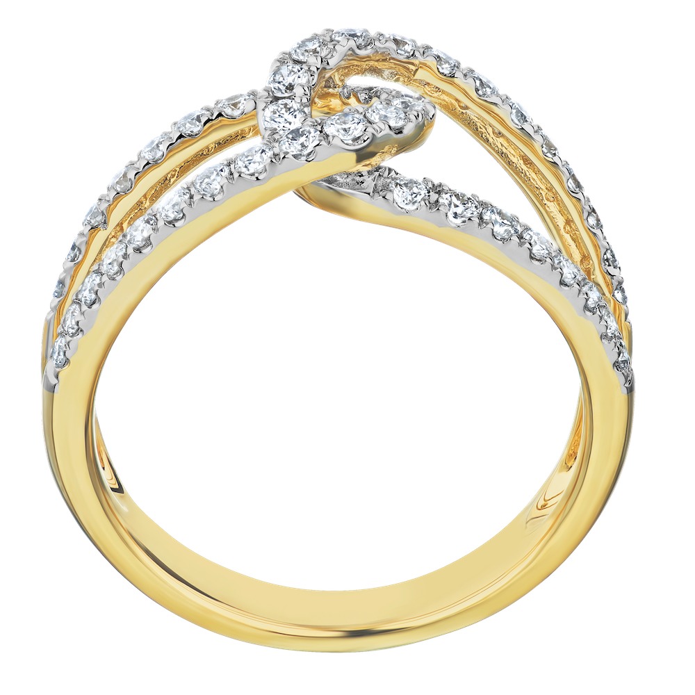 14k Two Tone Ring Diamond 0.50 Ctw Ring