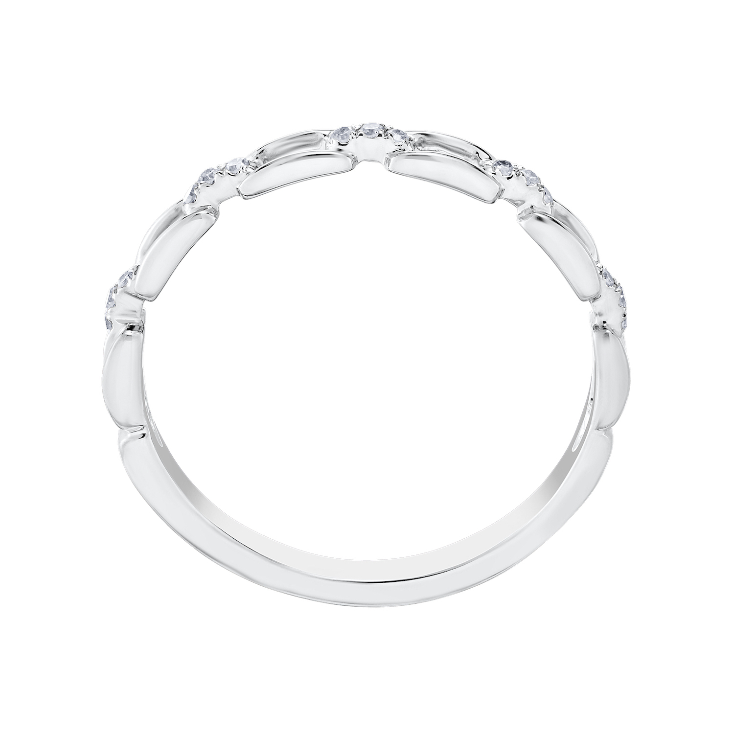 TriUnity&trade; 10K White Gold Rectangular Links With Diamond Set Bars Between 0.05 Ctw