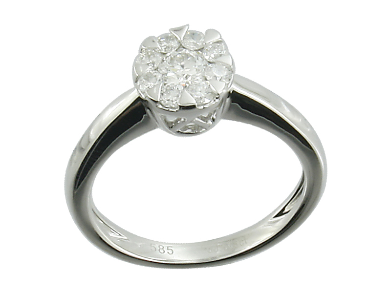 14k White Gold Ring Diamond 0.34 Ctw Ring