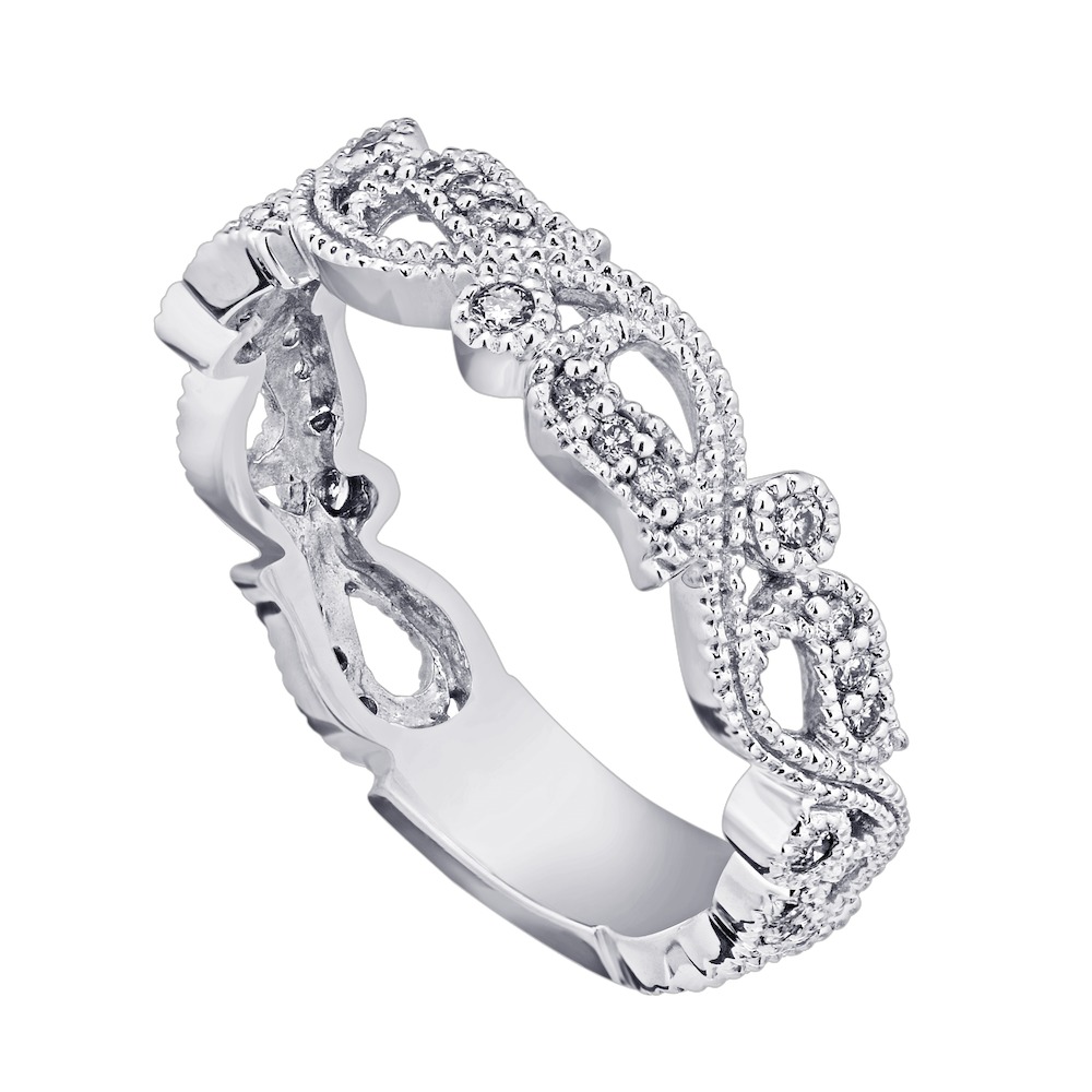 14k White Gold Ring Diamond 0.21 Ctw Ring