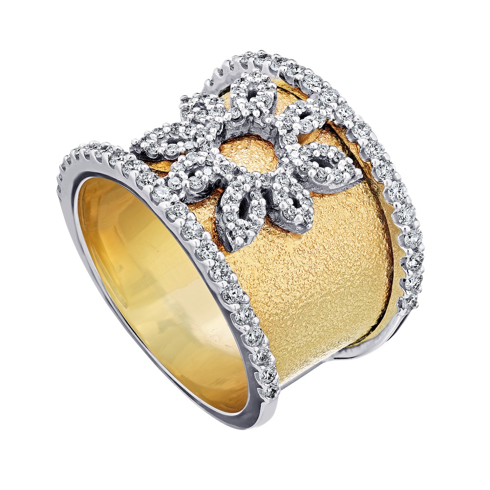 14k Two Tone Ring Diamond 0.75 Ctw Ring