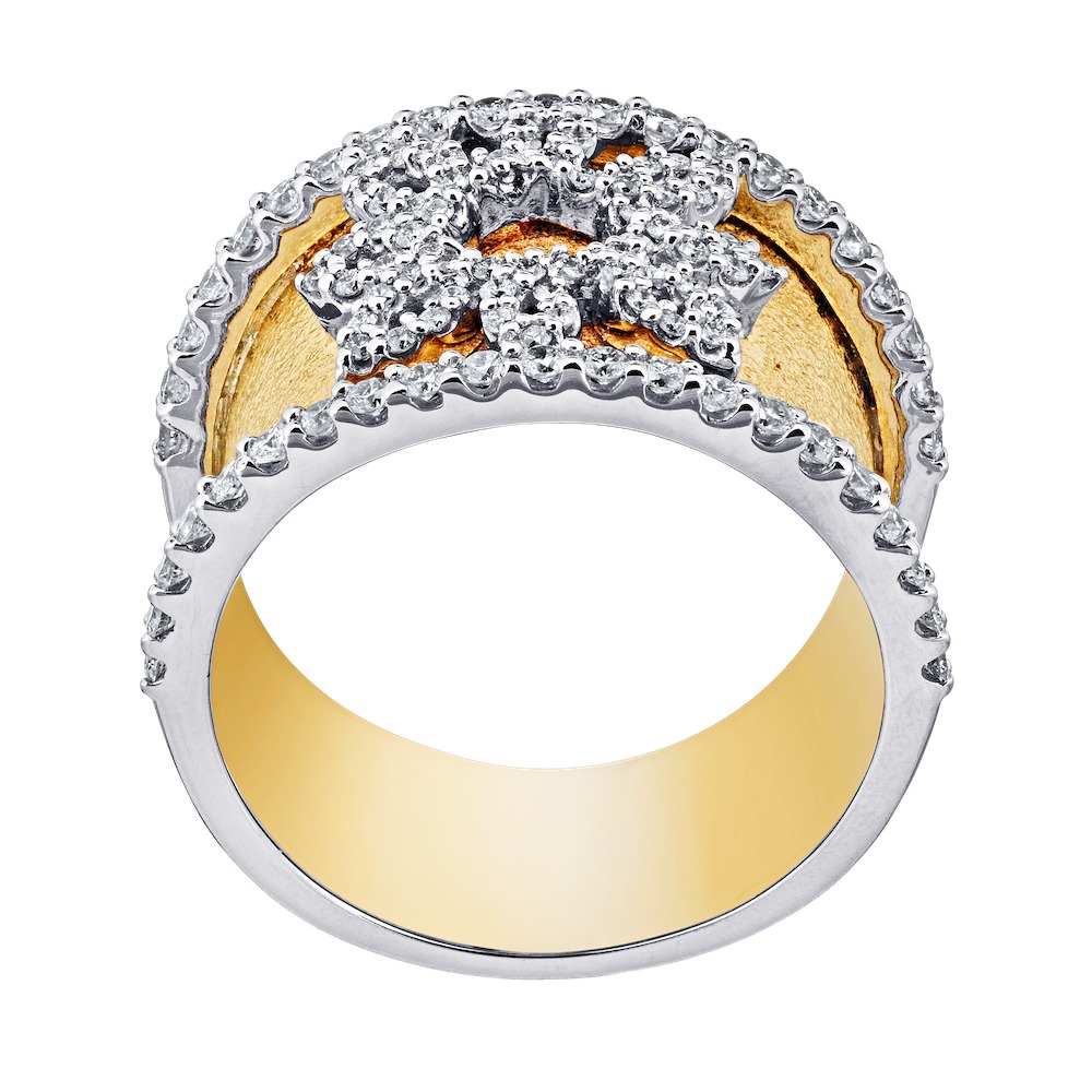 14k Two Tone Ring Diamond 0.75 Ctw Ring