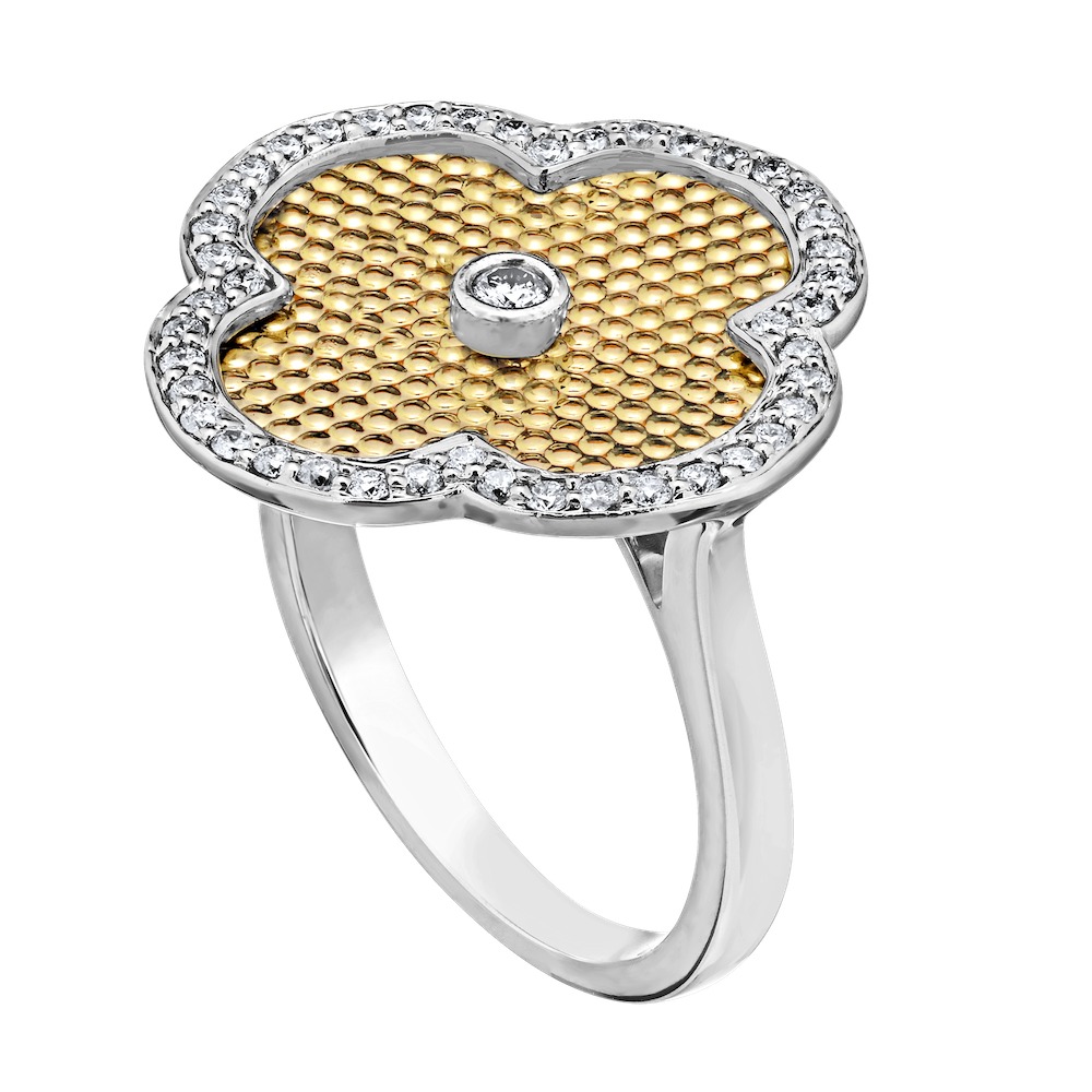 14k Two Tone Ring Diamond 0.33 Ctw Ring