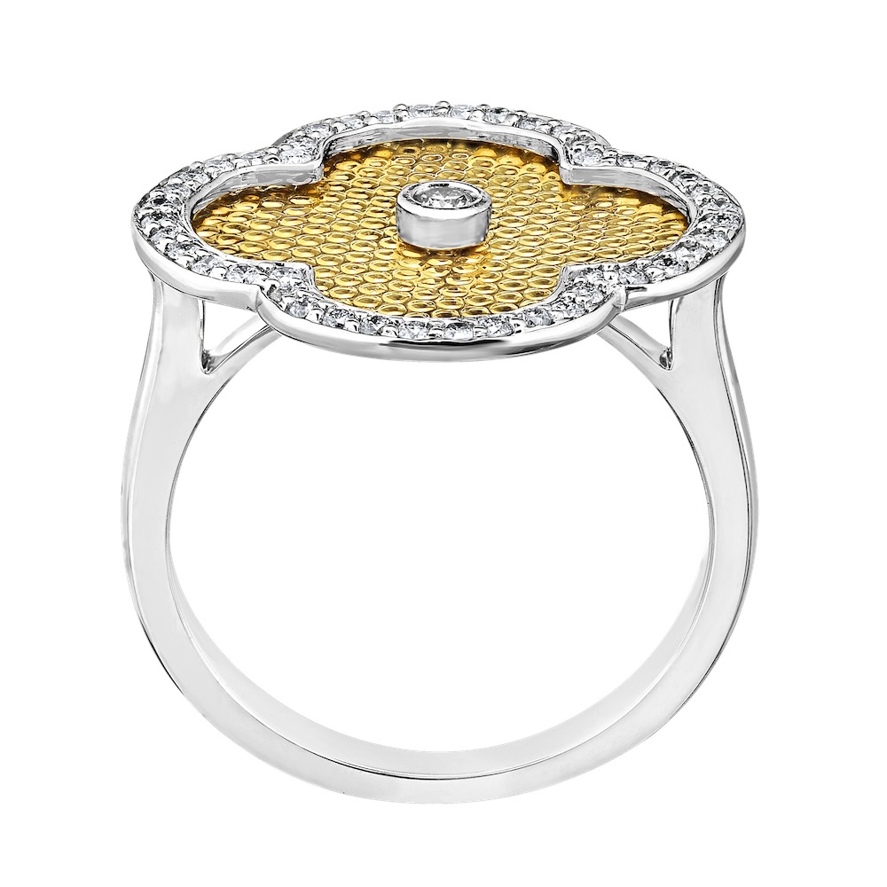 14k Two Tone Ring Diamond 0.33 Ctw Ring