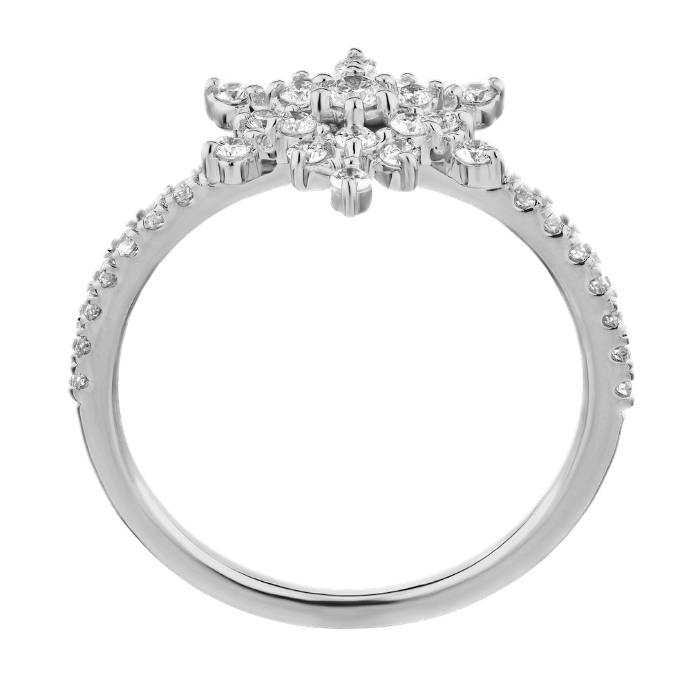 Diamond Frost&trade; 14k White Gold Diamond Snowflake with Diamond Shoulders Ring Diamond 0.50 Ctw