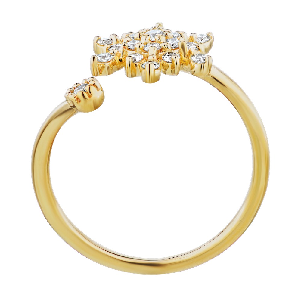 Diamond Frost&trade; 14k Yellow Gold Open Ended Bypass Diamond Snowflake Ring Diamond 0.33 Ctw