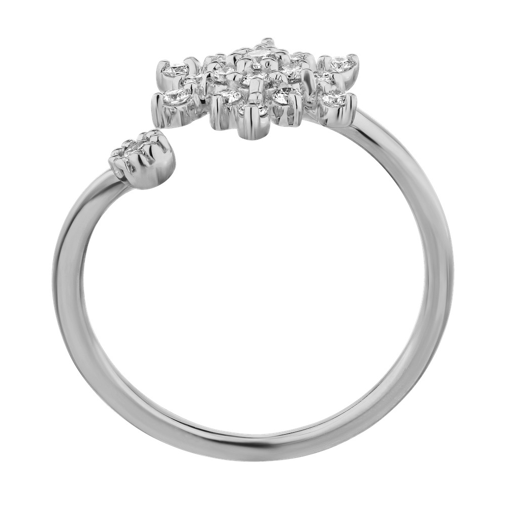 Diamond Frost&trade; 14k White Gold Open Ended Bypass Diamond Snowflake Ring Diamond 0.33 Ctw
