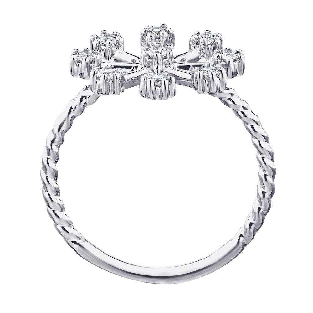 Diamond Frost&trade; 14k White Gold Diamond Snowflake Twisted Wire Shank Ring Diamond 0.33 Ctw