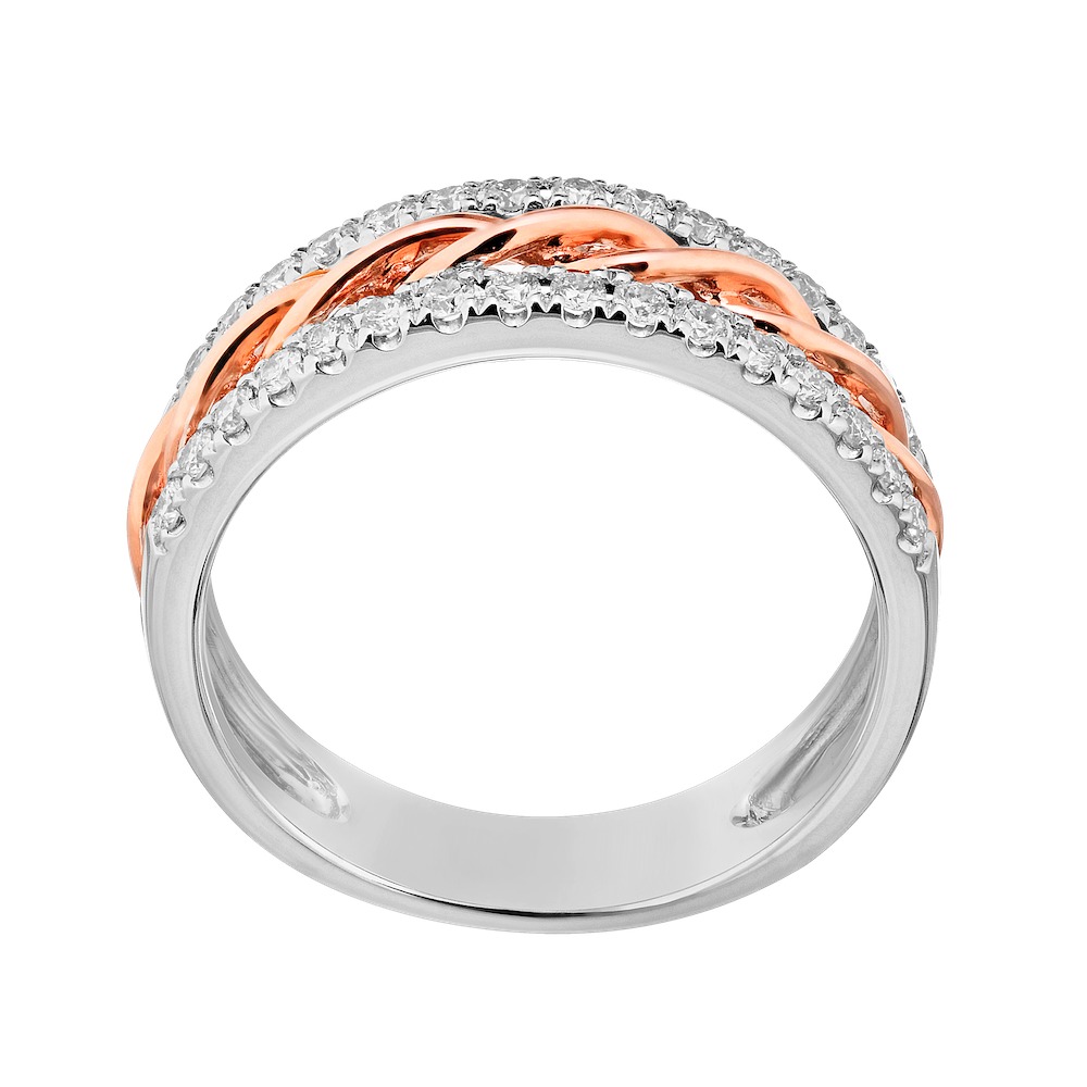 14k Two Tone Ring Diamond 0.40 Ctw Ring