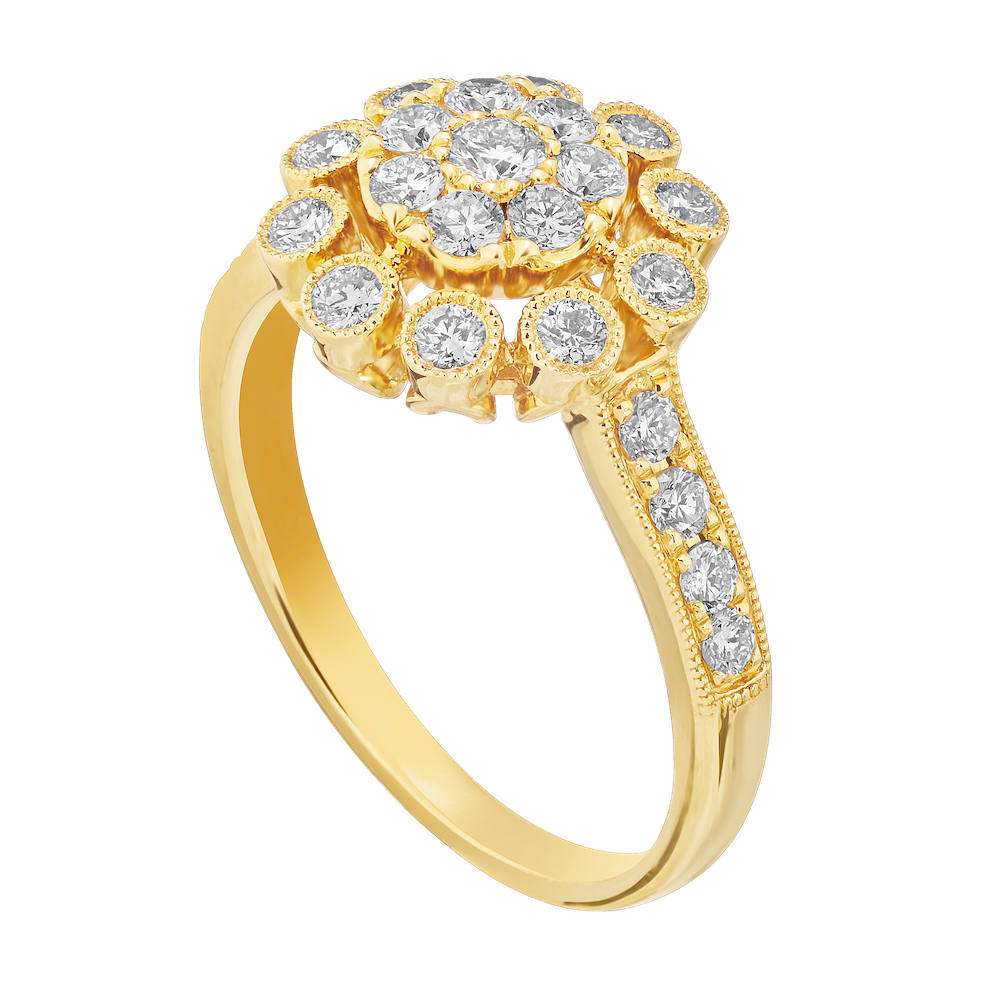 14k Yellow Gold Ring Diamond 0.75 Ctw Ring