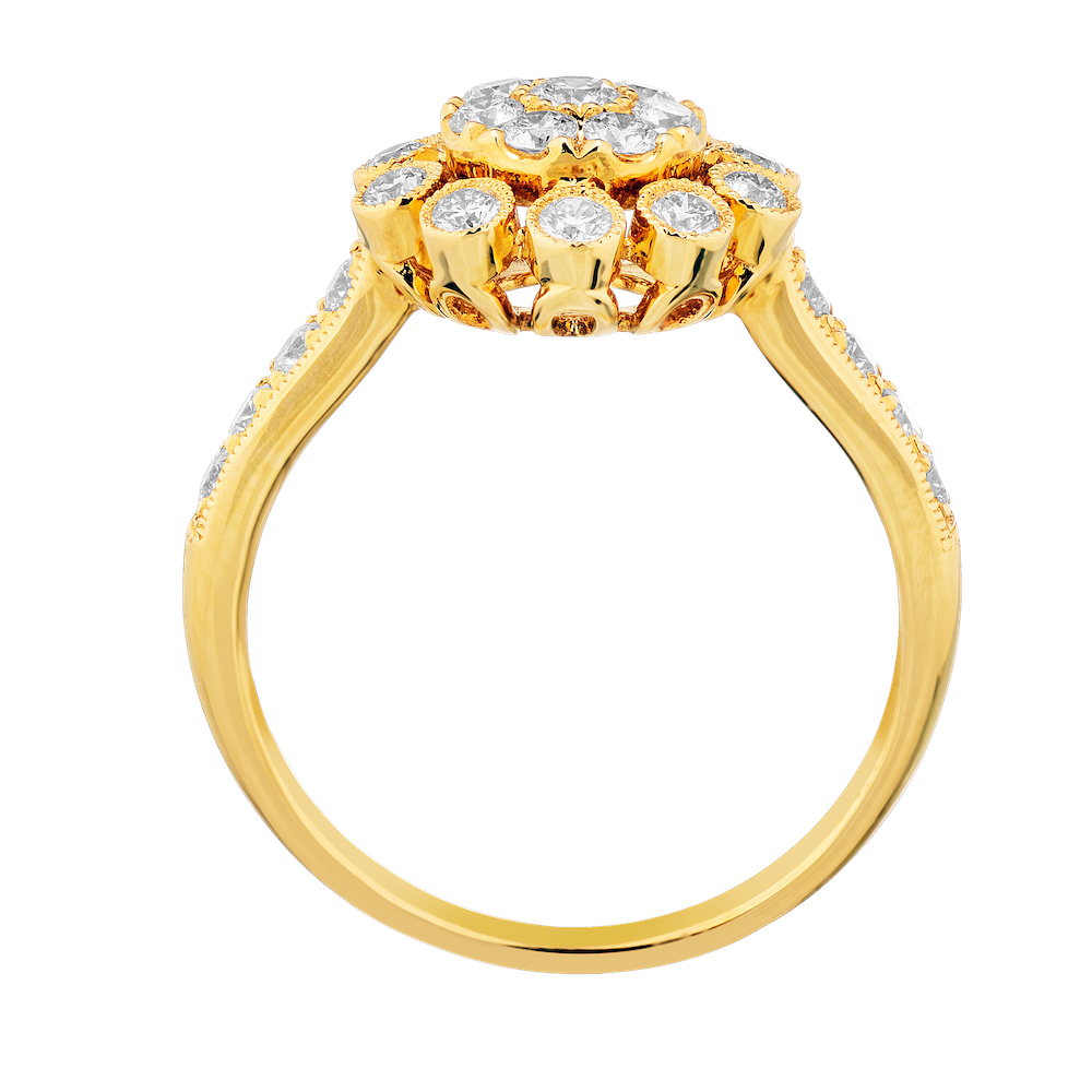 14k Yellow Gold Ring Diamond 0.75 Ctw Ring
