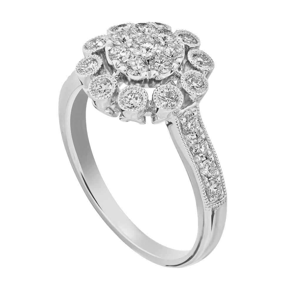 14k White Gold Ring Diamond 0.75 Ctw Ring