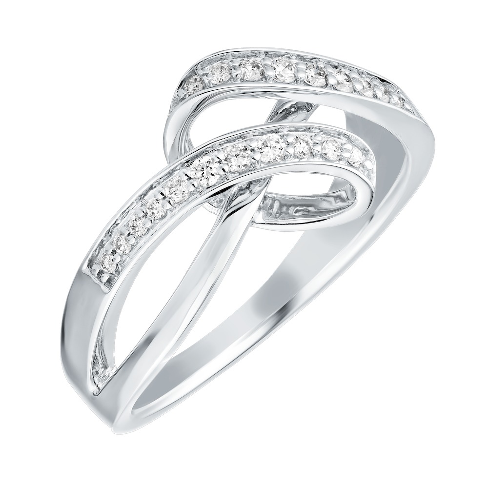 10k White Gold Ring Diamond 0.15 Ctw Ring