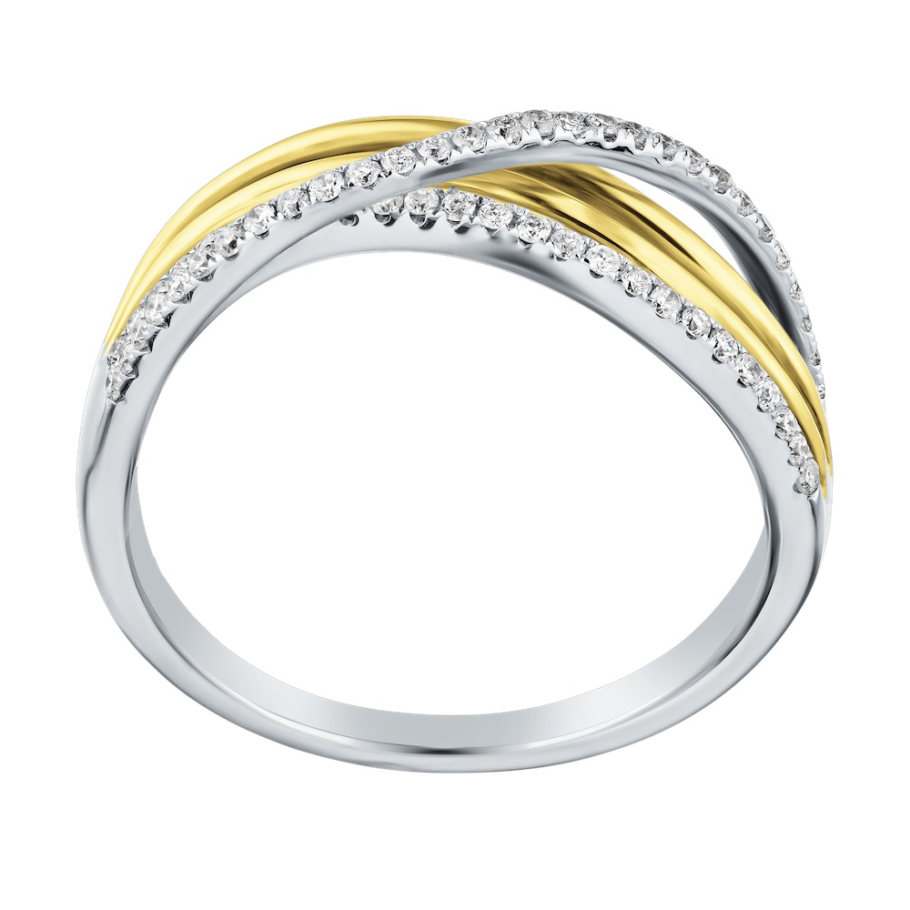 14k Two Tone Ring Diamond 0.23 Ctw Ring