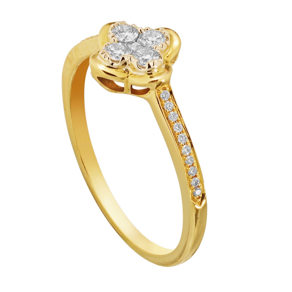 14k Yellow Gold Ring Diamond 0.25 Ctw Ring