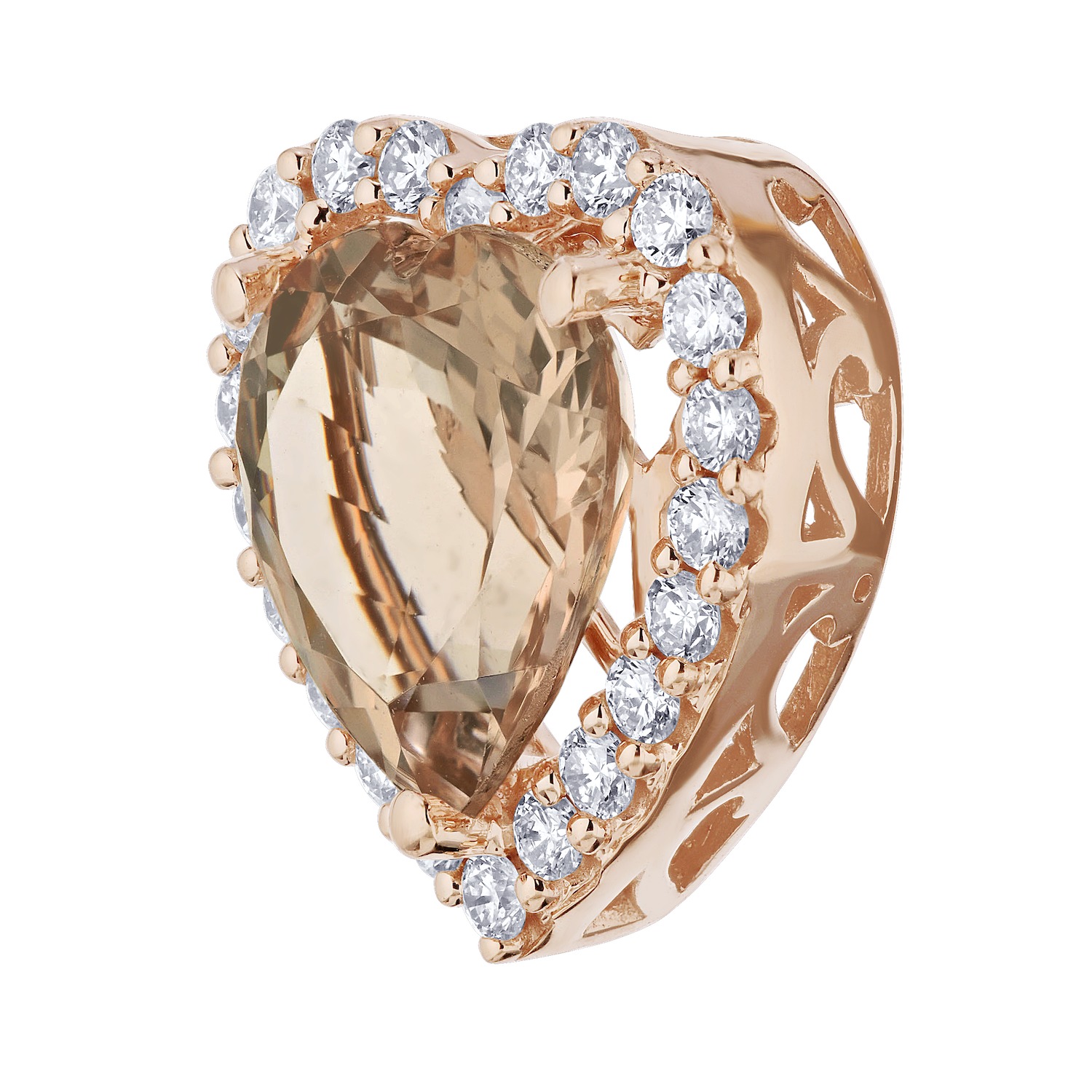 Peach Blossom&trade; 14k Rose Gold PD Pendant Diamond 2.82 Ctw