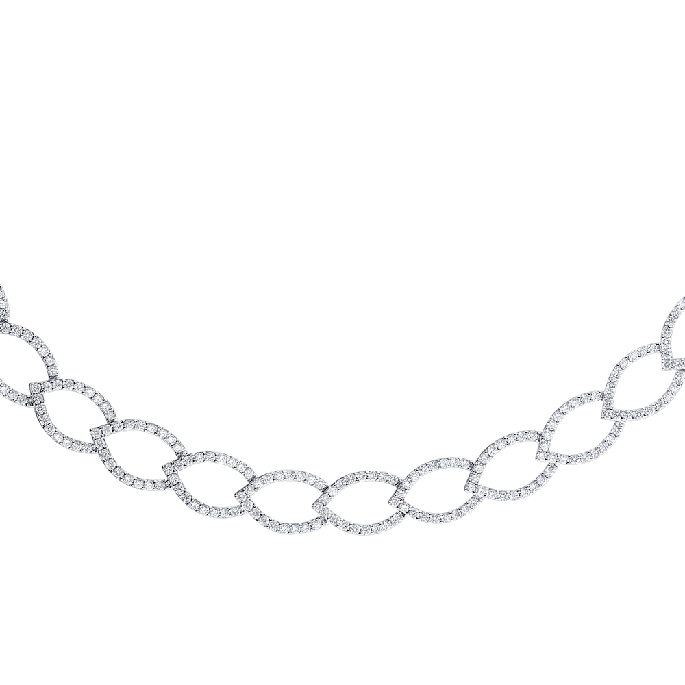 14k White Gold Necklace Diamond 3.00 Ctw Pendant