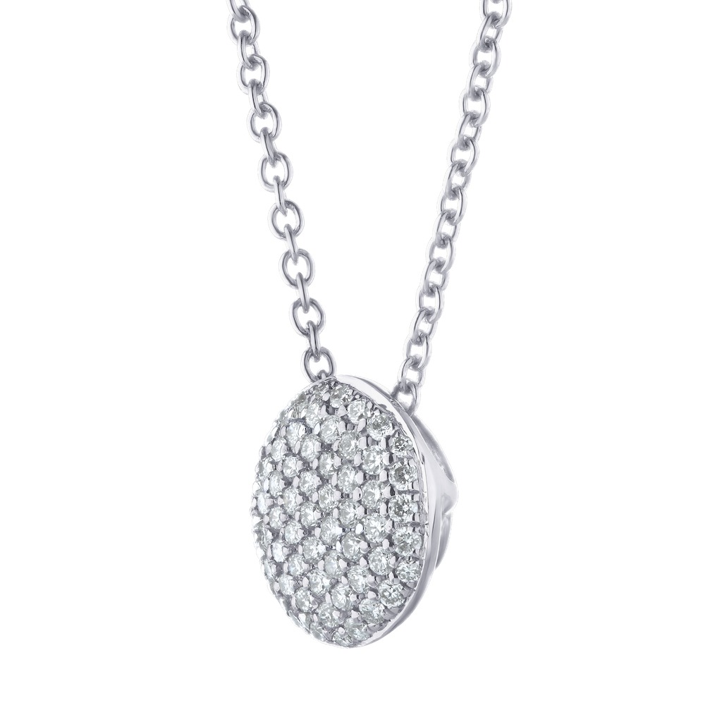 14k White Gold Pendant Diamond 0.25 Ctw Pendant