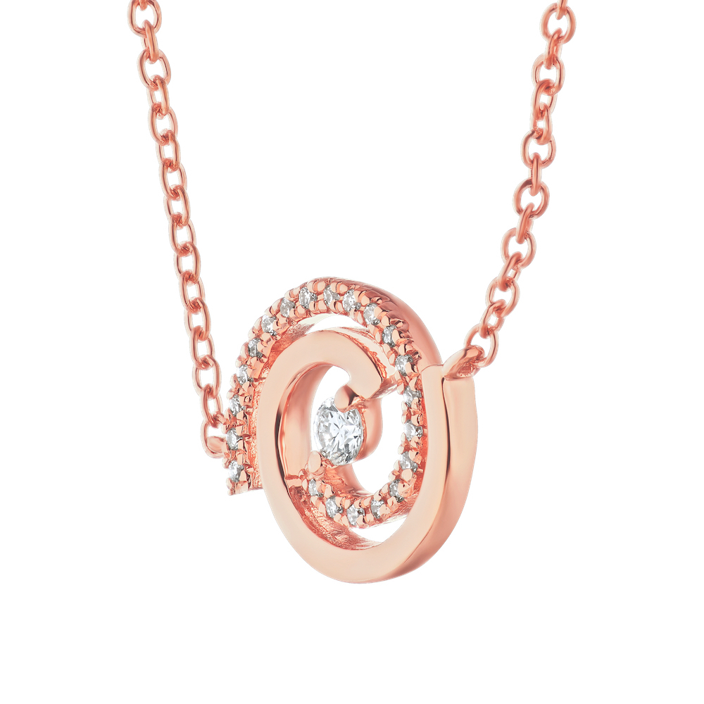 14k Rose Gold Pendant Diamond 0.10 Ctw Pendant