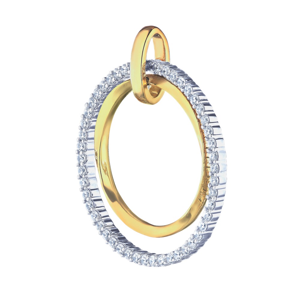 14k Two Tone Pendant Diamond 1.00 Ctw Pendant