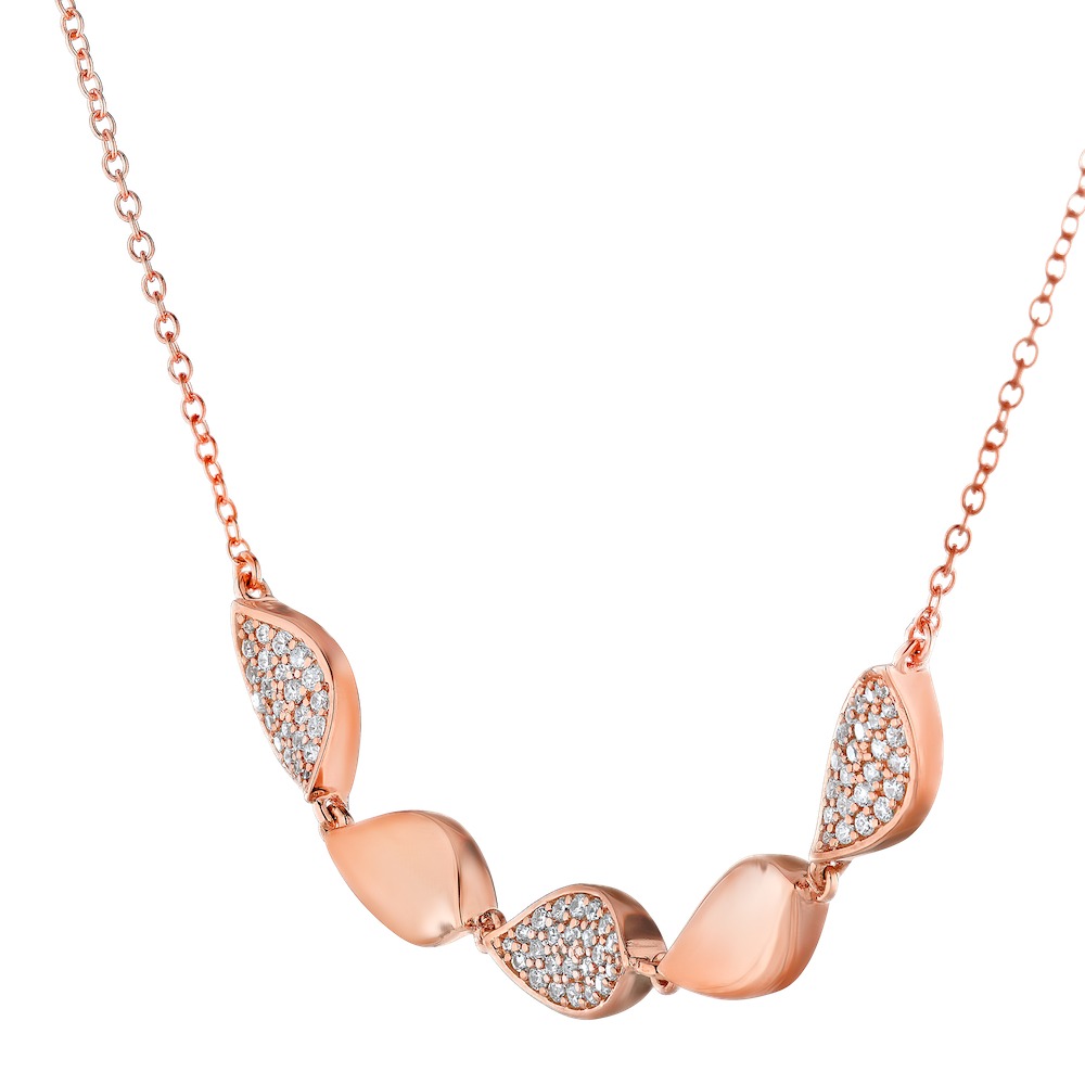 14k Rose Gold Necklace Diamond 0.50 Ctw Pendant