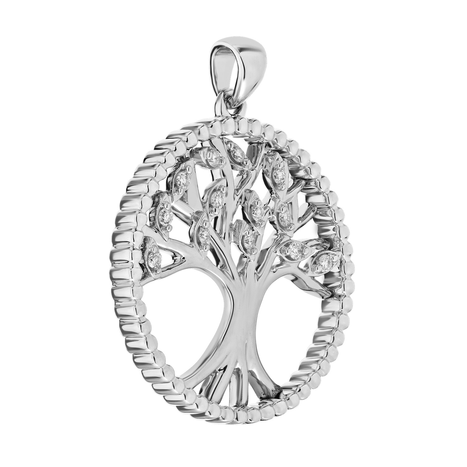 14k White Gold Pendant Diamond 0.10 Ctw Pendant