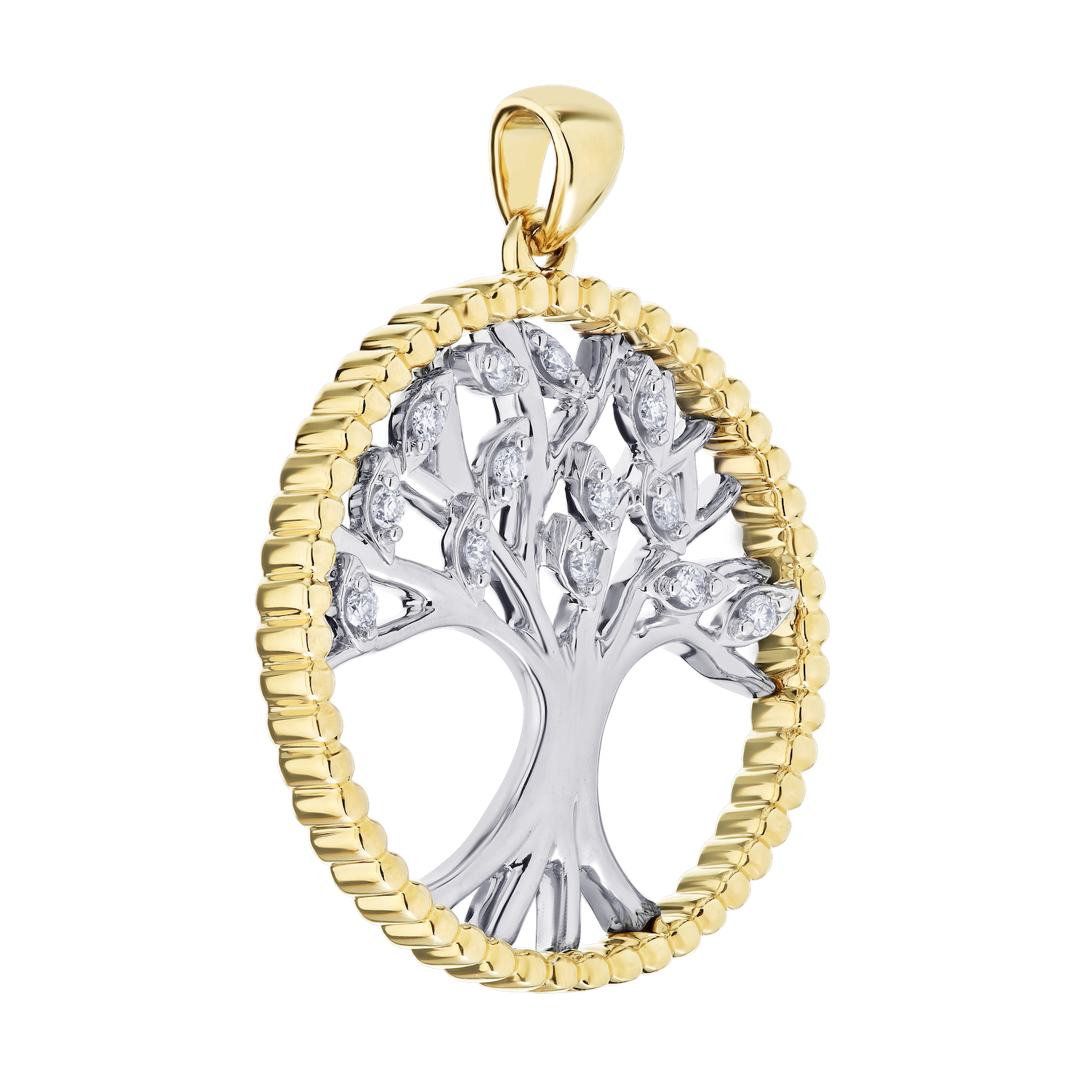 14k Two Tone Pendant Diamond 0.10 Ctw Pendant