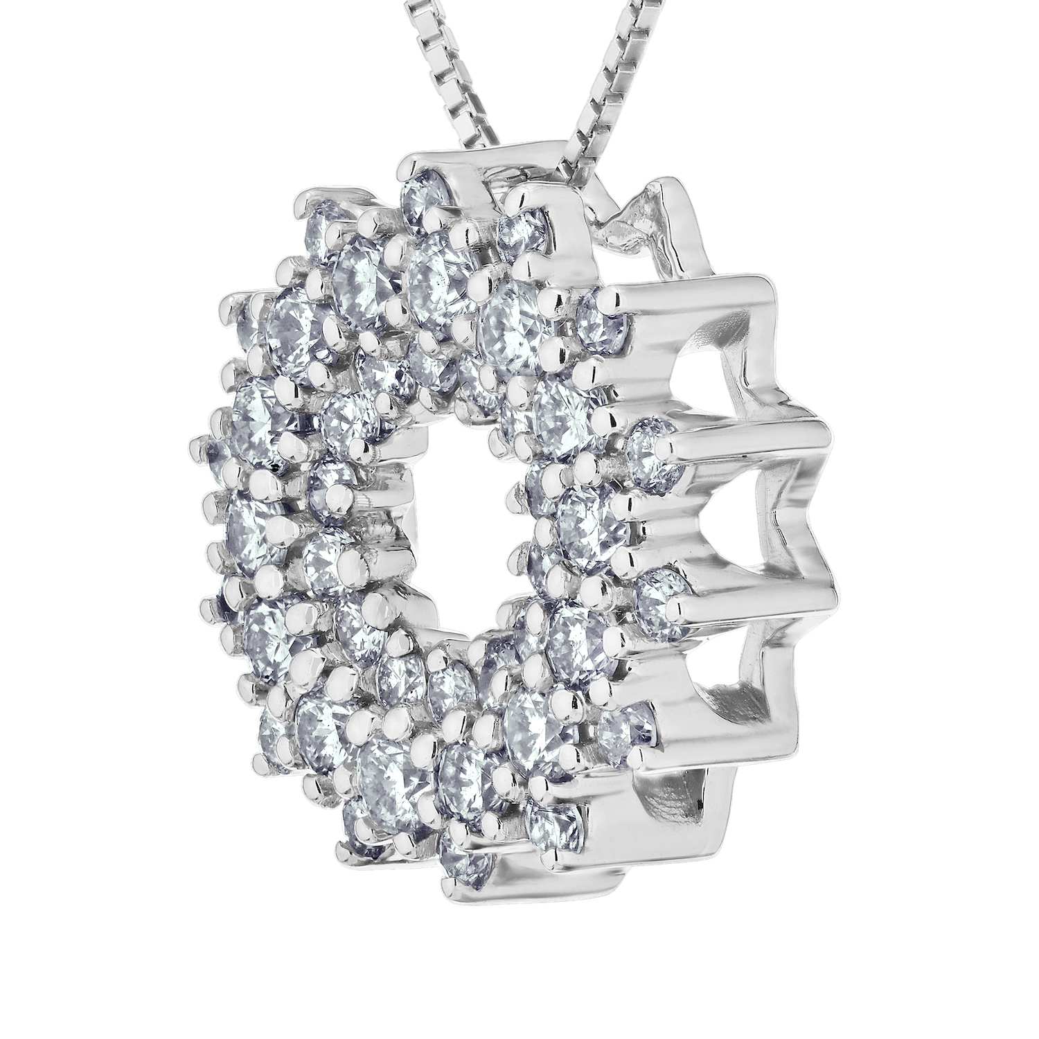 14k White Gold Pendant Diamond 0.50 Ctw Pendant