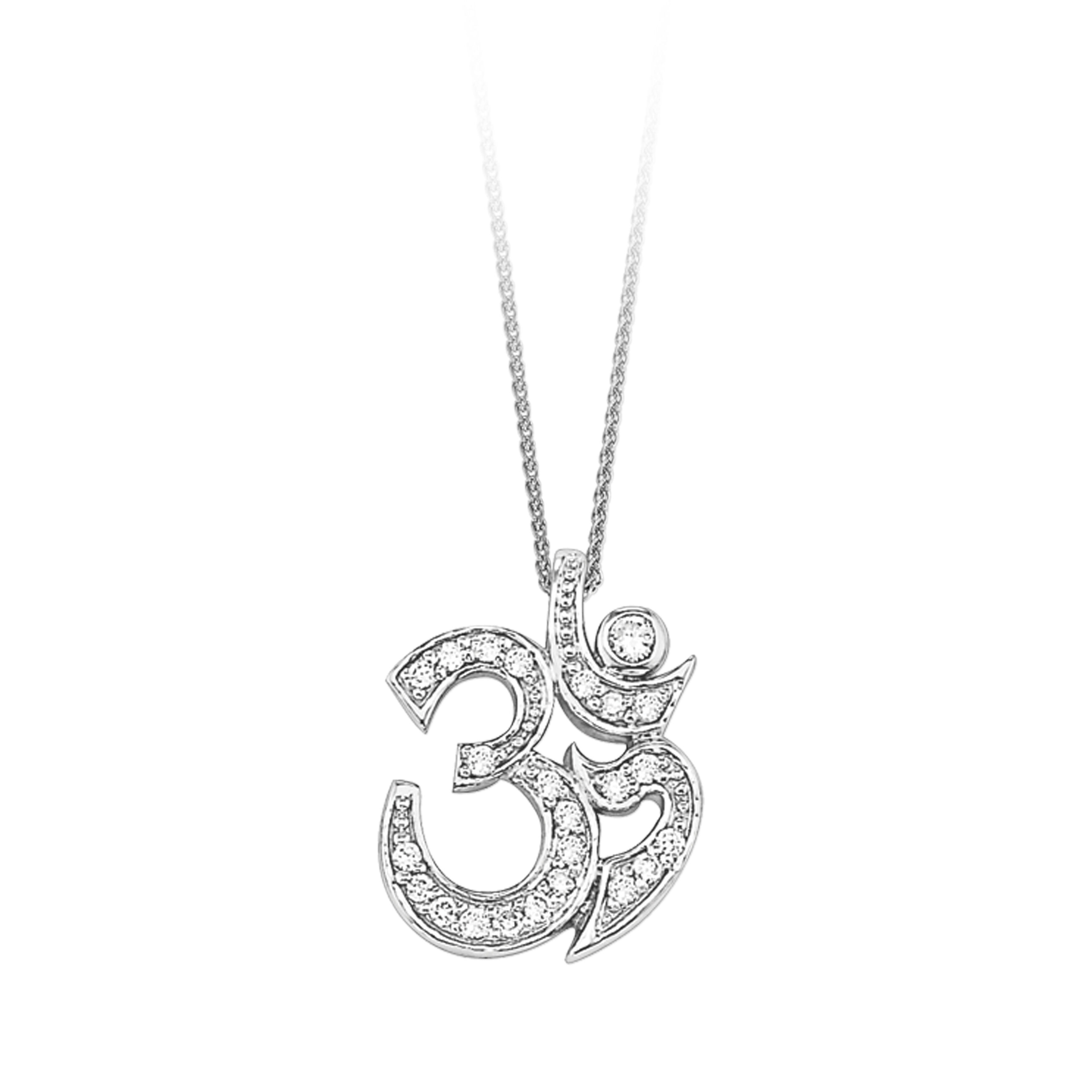 14k White Gold Pendant Diamond 0.25 Ctw Pendant