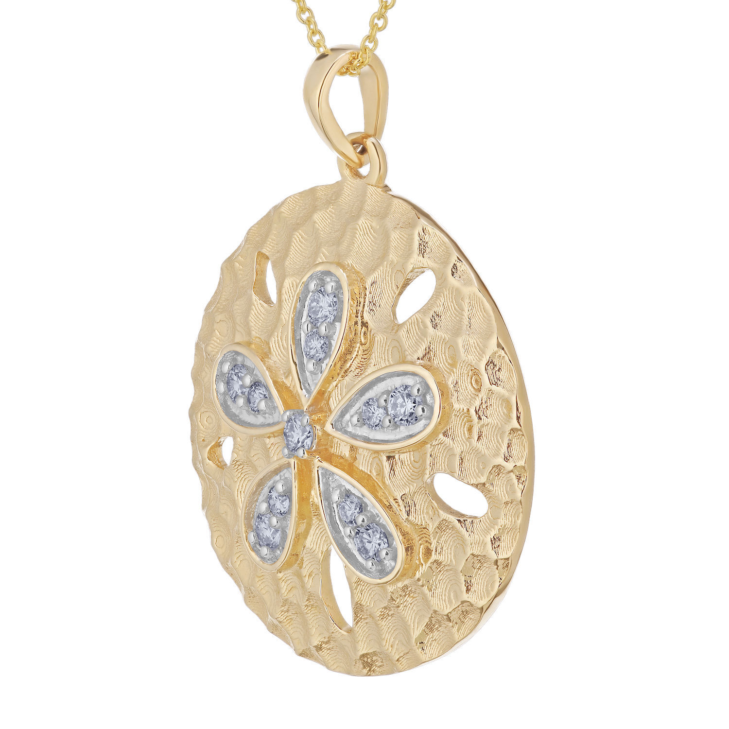 OCEANITY &trade; 14k Yellow Gold Pendant Diamond 0.20 Ctw Available in White, Rose or Yellow Gold
