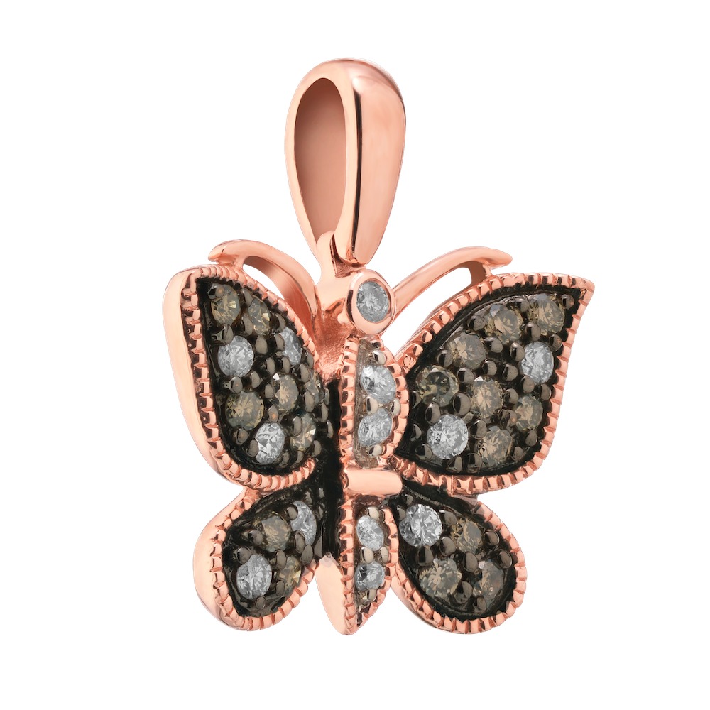 ZooLightful&trade; 14K Rose Gold 667320 Pendant Diamond Cognac 0.252 Ctw