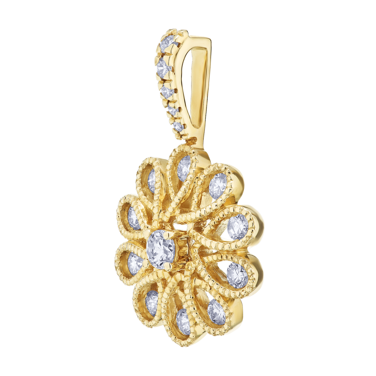 14k Yellow Gold Pendant Diamond 0.40 Ctw Pendant