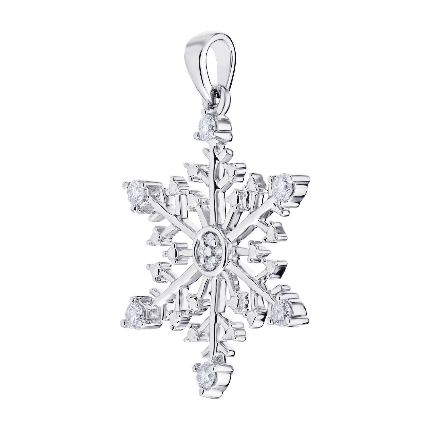 Diamond Frost&trade; 10k White Gold Diamond Set Snowflake Polished Bail Pendant Diamond 0.25 Ctw