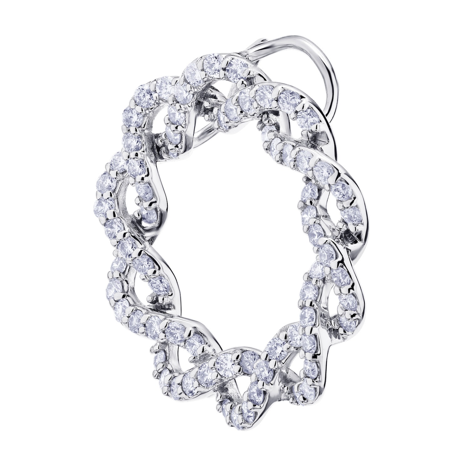 14k White Gold Pendant Diamond 0.50 Ctw Pendant