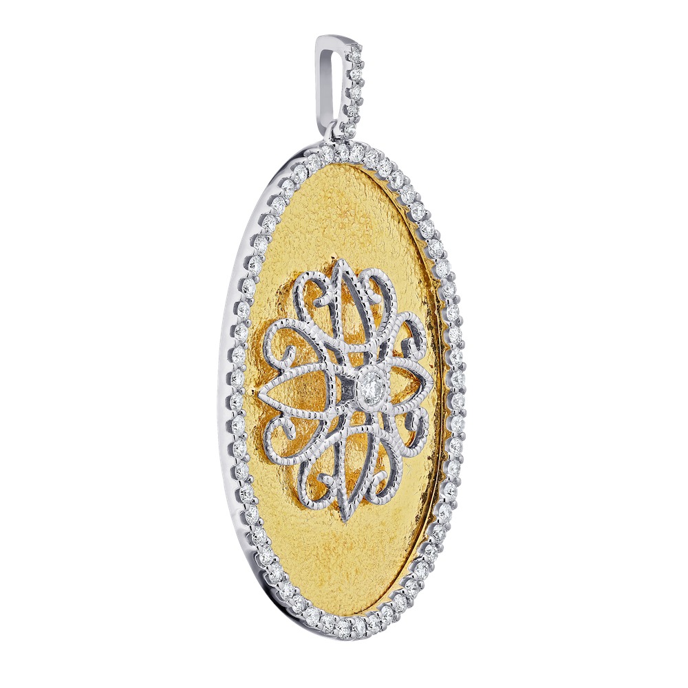 14k Two Tone Pendant Diamond 0.60 Ctw Pendant