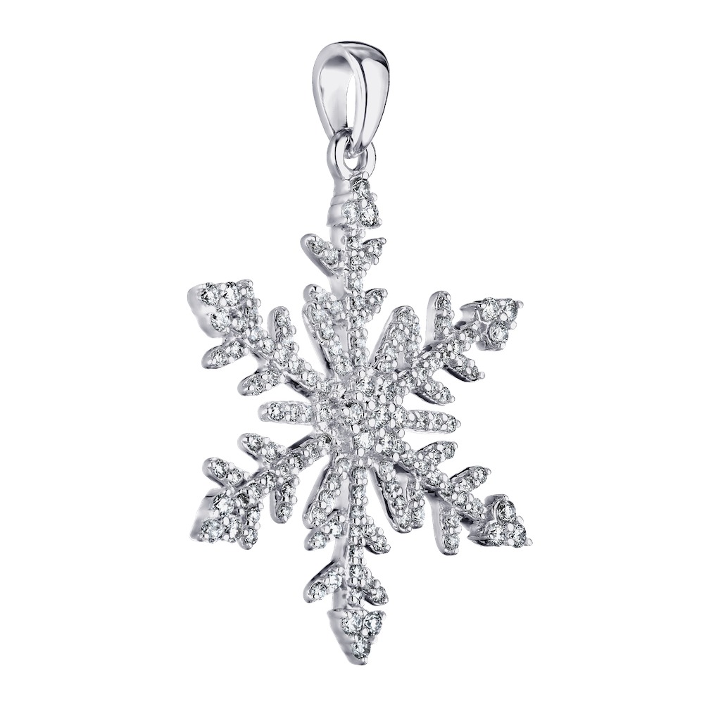 Diamond Frost&trade; 14k White Gold Ornate Diamond Set Snowflake Pendant Diamond 0.50 Ctw